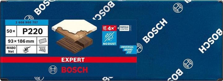 Actual product image Bosch Professional Zubehör EXPERT M480 Sanding net for orbital sanders, 93 x 186 mm, G 220, 50 pcs. (220)