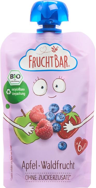 Actual product image Fruchtbar Fruit Puree Organic Apple Forest Fruit Btl 100 g (109 g)