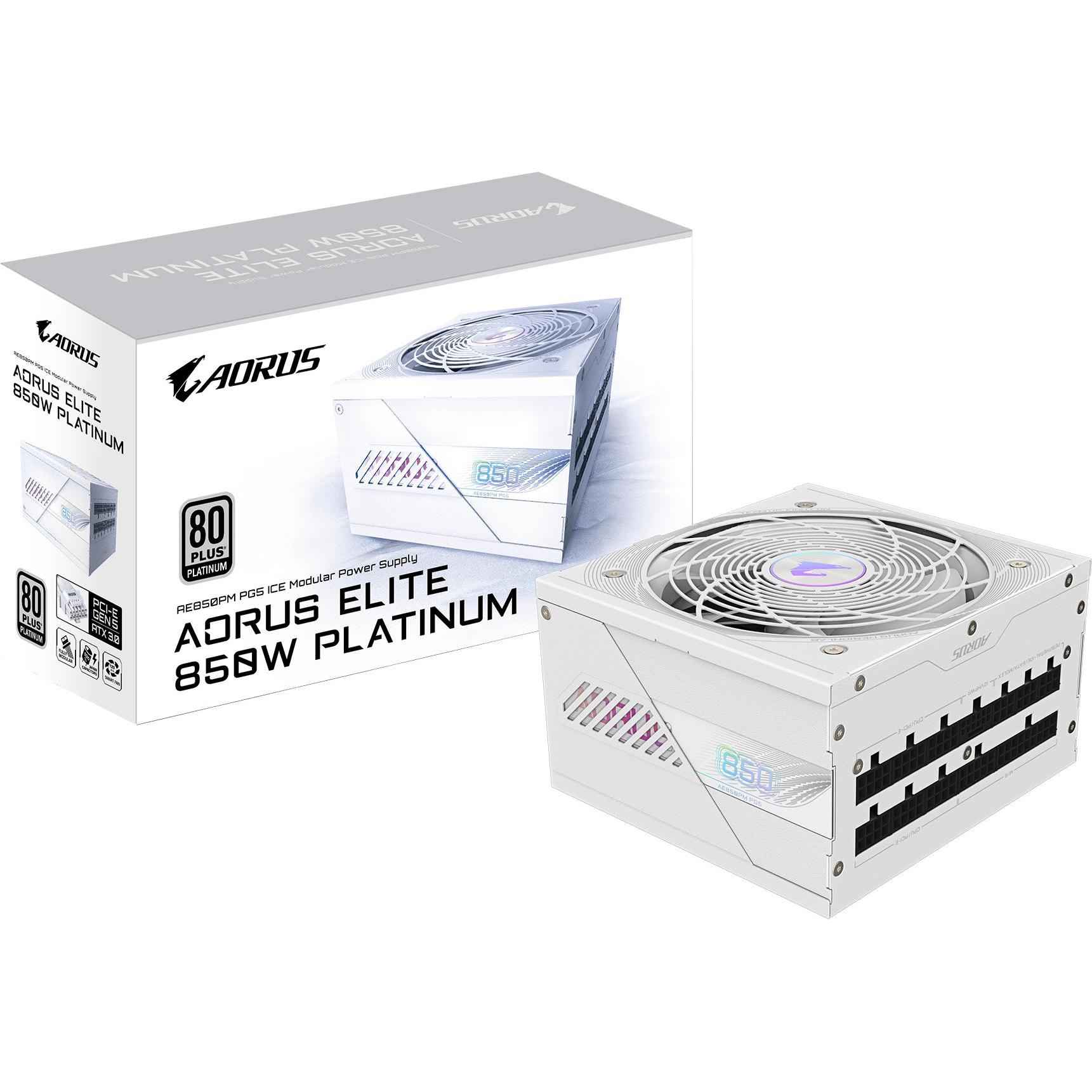 Gigabyte AORUS 850W PLATINUM F/M P850W ICE (850 W), PC Netzteil, Weiss