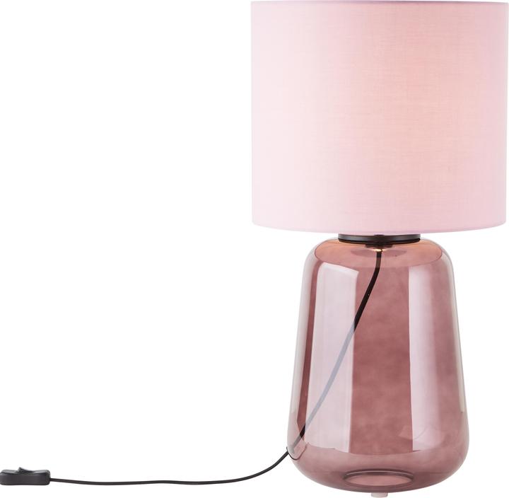 Actual product image Brilliant Hydra Table Lamp 56cm mauve/purple glass/textile cord intermediate switch (E27)