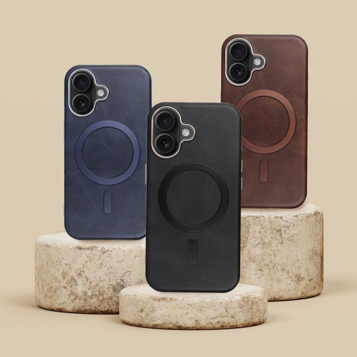 Actual product image OEM Back panel cover GENTLEMAN MAG COVER Case compatible with MagSafe for IPHONE 15 brown (Apple iPhone 15)