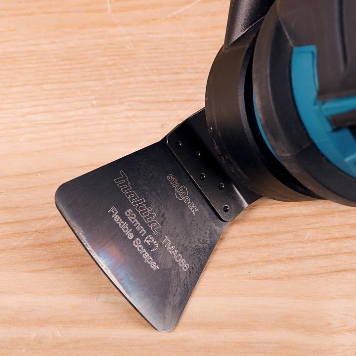 Produktbild Makita B-64995 MULTITOOL Schabaufsatz 52mm FLEXIBEL TMA066 HCS, STARLOCK, Für Ziegel, Fliesen, Spachtelmas