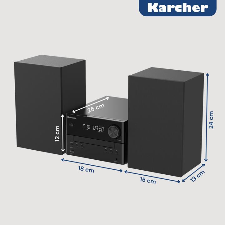 Actual product image Karcher MC 6475D Stereoanlage / Kompaktanlage mit DAB+ Radio, CD-Player, Bluetooth, USB und 20W RMS (CD player, Bluetooth, 1x 20 W)