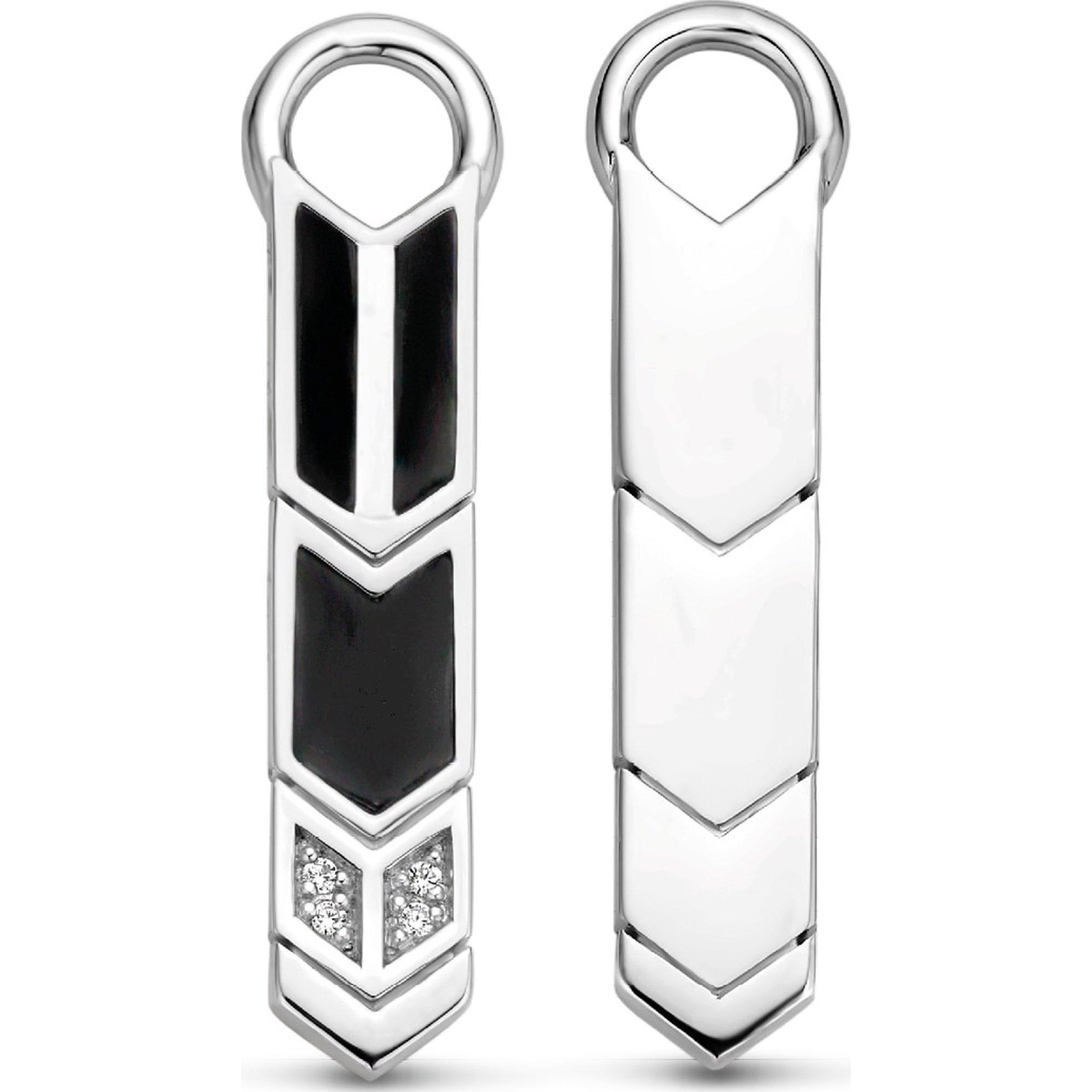 Thumbnail - Ti Sento Milano, Ohrringe, Einhänger für Creolen mit Onyx und Zirkonia 9225BO, (925er Silber)