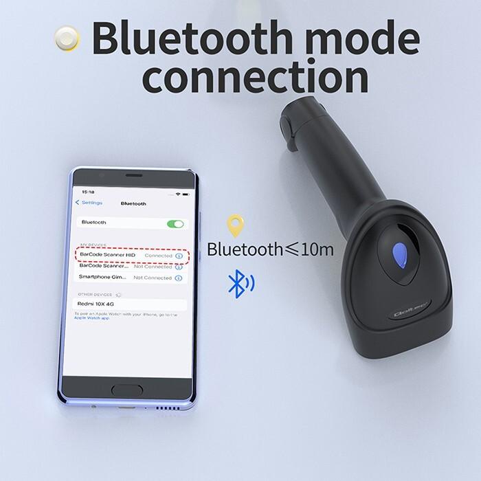 Actual product image Qoltec Scanner Barcode-Leser 1D 2D USB Bluetooth (2D barcodes, 1D barcodes, QR Code)
