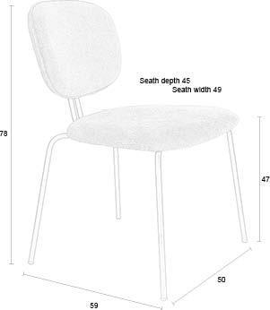 Productafbeelding White Label Living Bouton Stoel Gebroken Wit