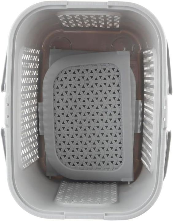 Actual product image keeeper Picnic basket "inka", 28 litres, nordic-grey Shopping basket with lid, in rattan look, 2 handles