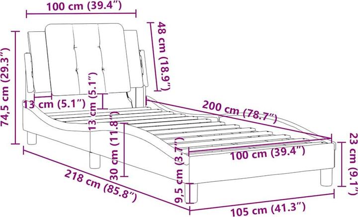 Image du produit vidaXL Bettgestell (100 x 200 cm)