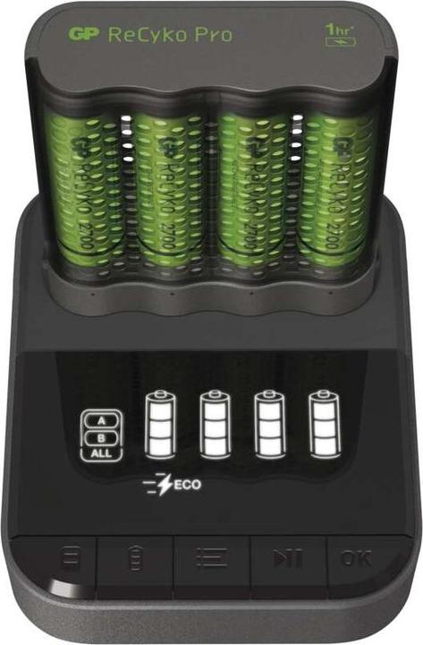 Produktbild GP Batteries GP Pro P461 nabíječka, USB, 60 min. + 4x AA Recyko+ 2700 (1 Stk., AA, AAA)