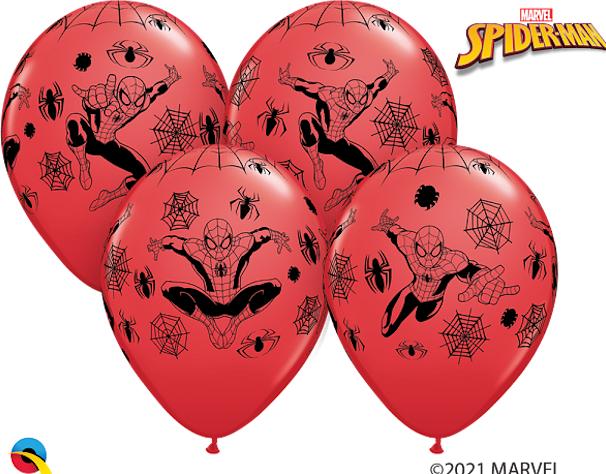 Qualatex 6 Qualatex-Ballons Spiderman ROT Ø 30 cm (6x)