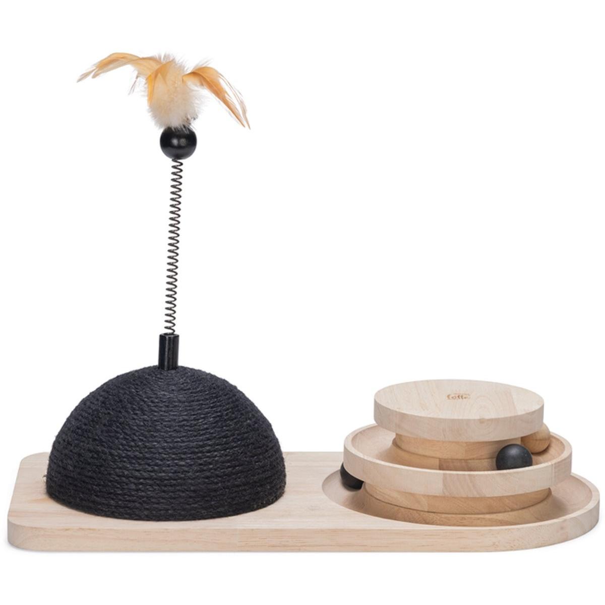 Designed by Lotte Tour de jeu en bois & balle à griffer Maia 50x24,5x38cm chat