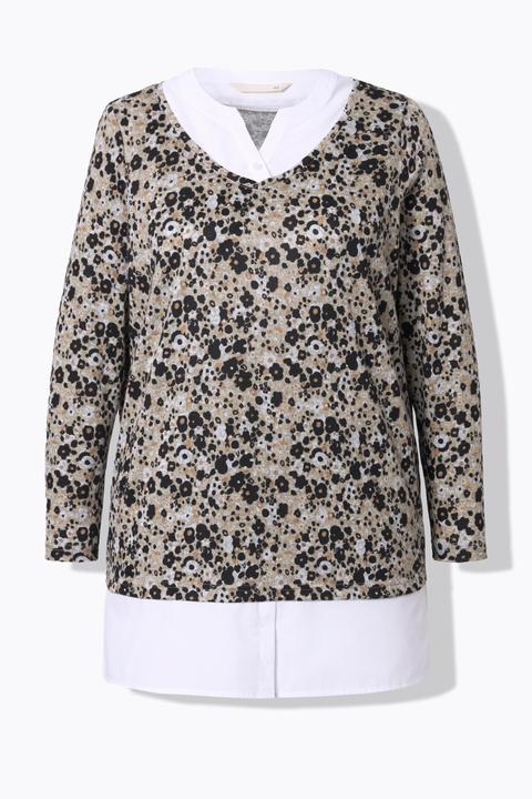 Immagine prodotto Miamoda 2-in-1-Pullover, A-Linie, floraler Feinstrick, Bluseneinsatz (48)