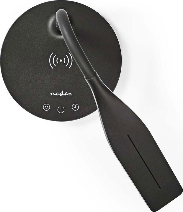 Actual product image Nedis LED lamp with wireless charger - dimmer switch - LED/Qi - 15 W - with dimmer - cold white/natural (350 lm)