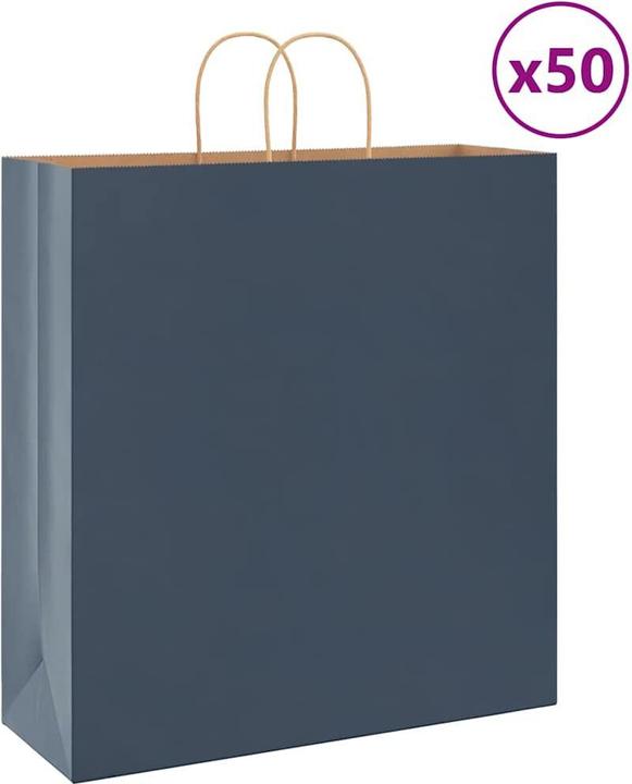 Actual product image vidaXL Kraft paper bags 50 pcs. with handle blue 45x17x48 cm paper bag (Gift bag, 50 x)
