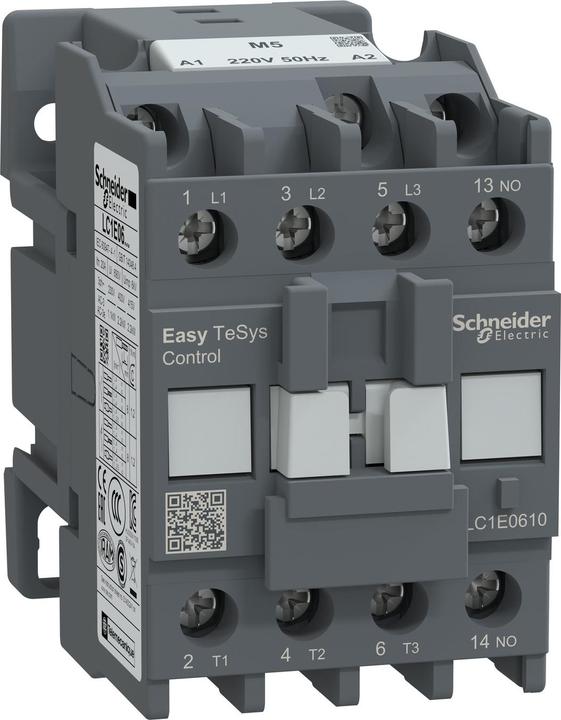 Produktbild Schneider Easy TeSys Leistungsschütz 3P 6A 1NO 220V AC 50Hz LC1E0610M5