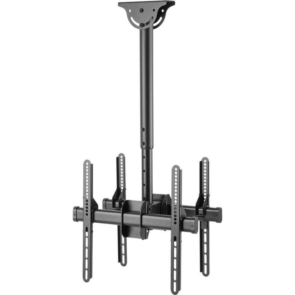 Techly Telescopic Ceiling Support Dual (Decke, 55", 90 kg), TV Wandhalterung, Schwarz