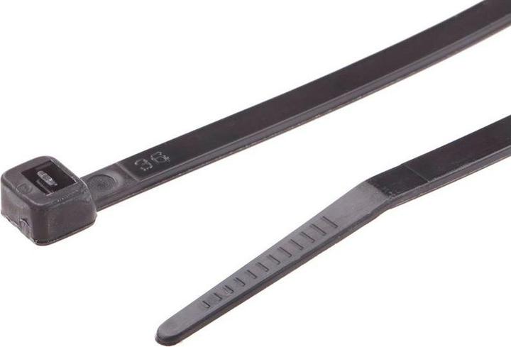 Actual product image RS PRO Cable Tie 203x4.6 Black UV resistant (Plastic cable ties, 203 mm, 100 pcs.)