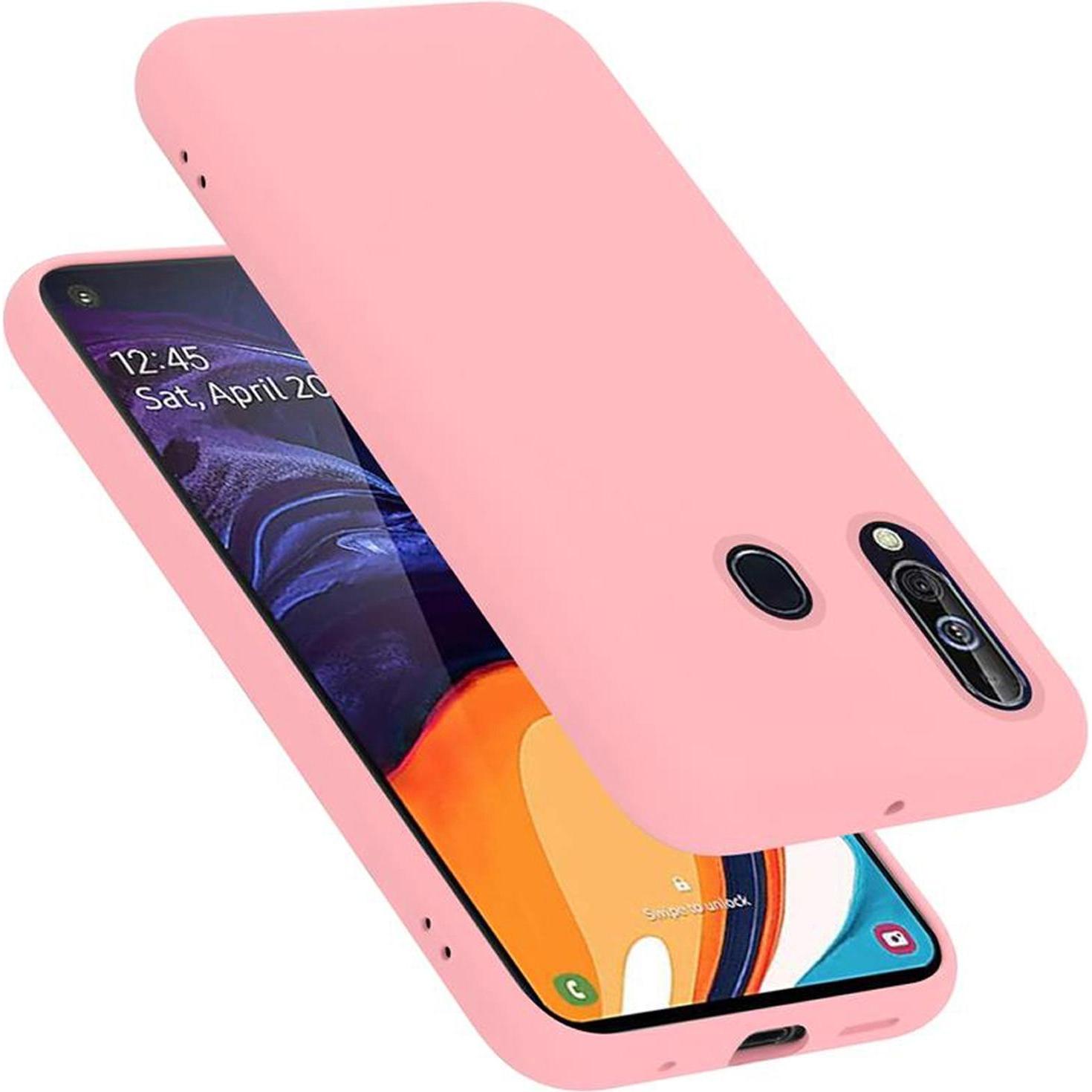 Cadorabo TPU Liquid Silicone Case Cover (Samsung Galaxy A60, Samsung Galaxy M40), Smartphone Hülle, Rosa