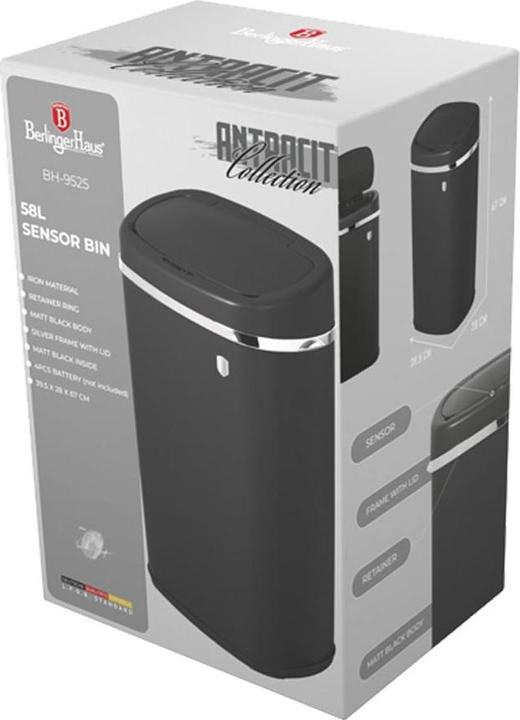 Immagine prodotto BerlingerHaus Haus Abfallbehälter mit Sensor 58L matt Anthracite Collection (58 l)