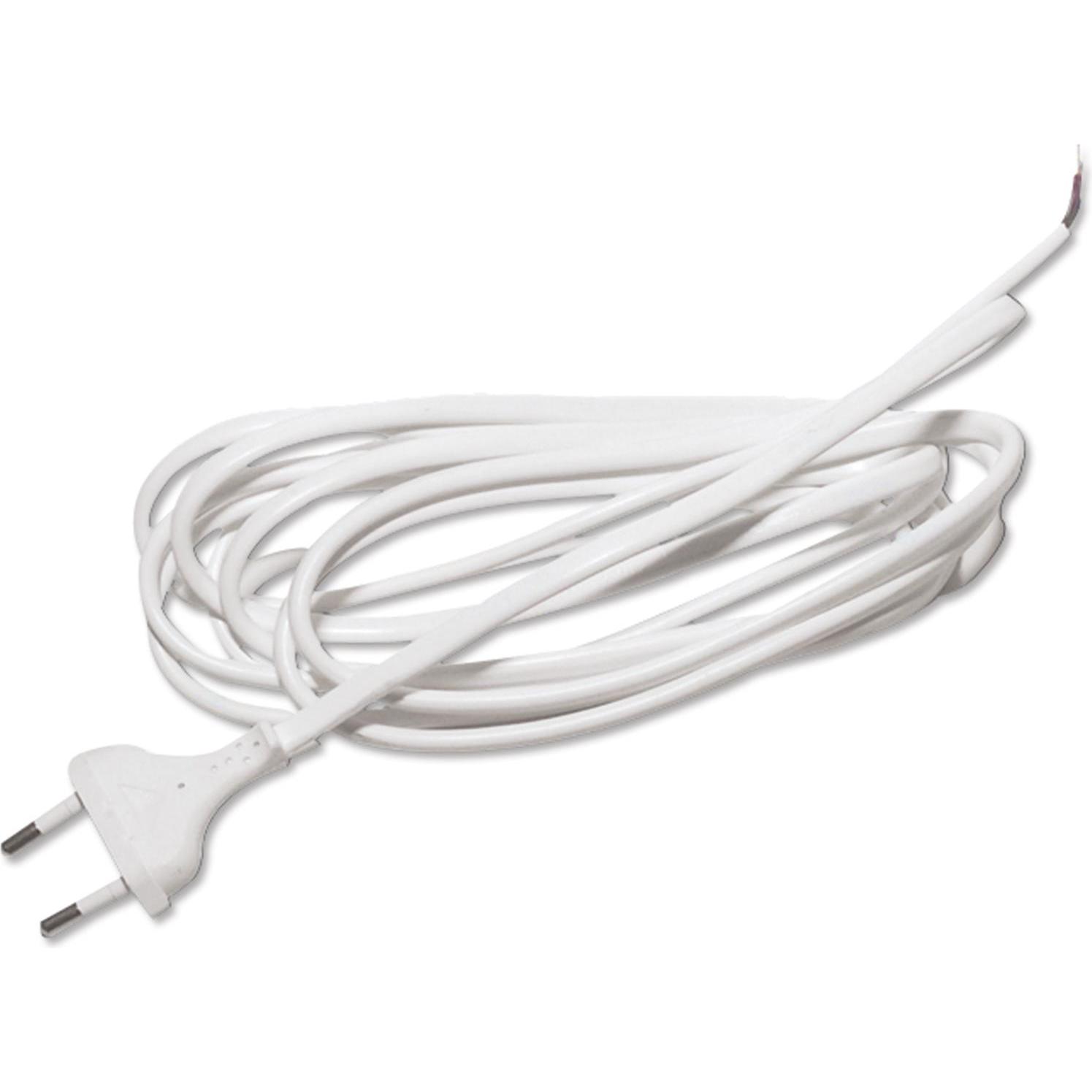 Elektra, Kabelleitung, Anschlussleitung mit Euro-Flachstecker, L 3000 mm, eine Seite mit Aderendhülsen (3 m)