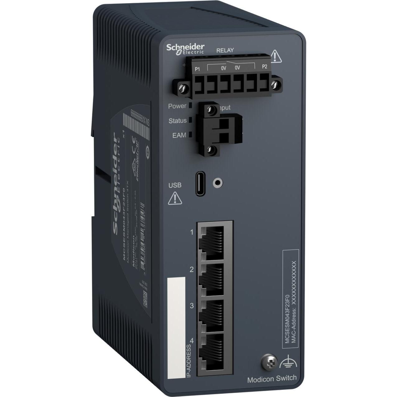 Schneider Electric Schneider Modicon Managed MCSESM043F23F0Switch -4 Ports für Kupfer - Kupferdraht (4 Ports), Netzwerk ...