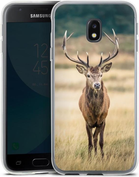Produktbild DeinDesign Silikon Hülle für Samsung Galaxy J3 (2017) Handyhülle Case Smartphone Schutzhülle Hirsch Wald (Samsung Galaxy J3 (2017))