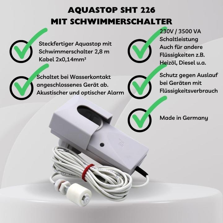 Produktbild Schabus 300228 Wassermelder mit Schwimmerschalter netzbetrieben