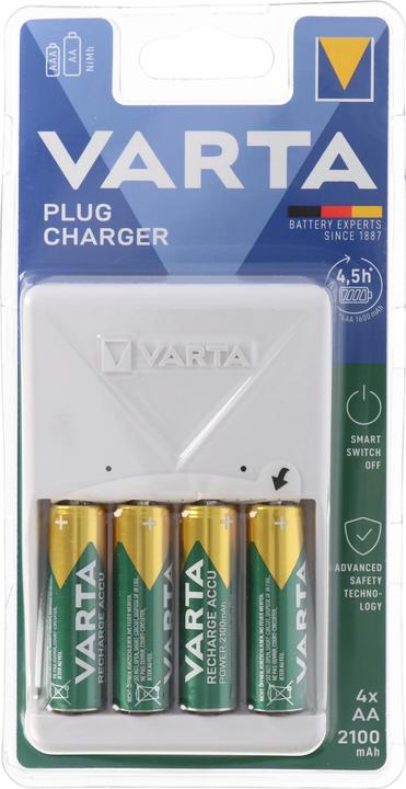 Image du produit Varta Plug Charger (4 pcs, AA, Piles rechargeables + chargeur)