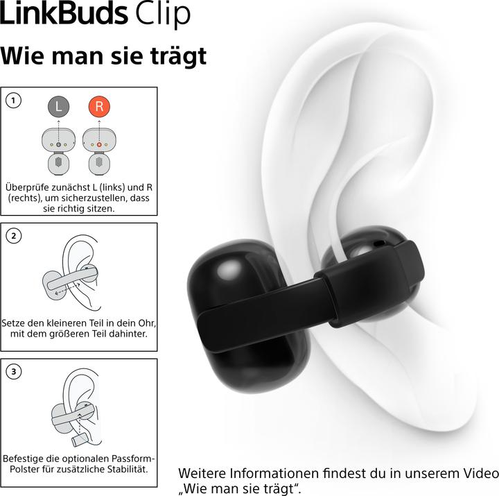 Produktbild Sony LinkBuds Clip (9 h, Kabellos)