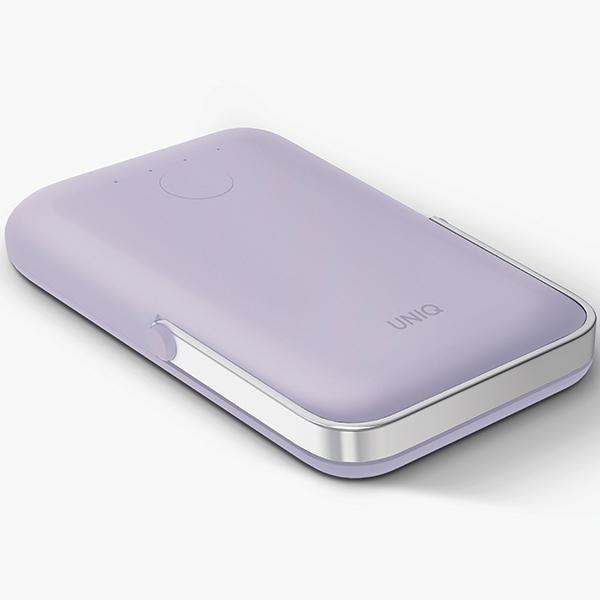 Actual product image Uniq Powerbank Hoveo 5000mAh USB-C 20W PD Fast charge Wireless Magnetic liliowy/lilac lavender (5000 mAh, 20 W)