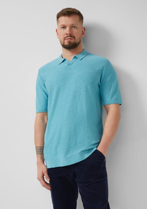 Produktbild s.Oliver Strick-Poloshirt in Flammgarnstruktur (3XL)