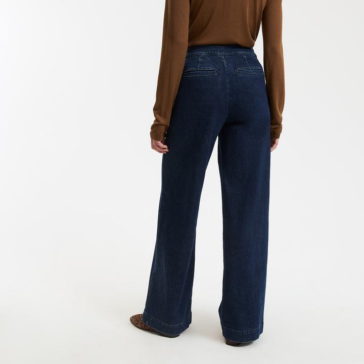 Actual product image La Redoute Collections Wide high-waist jeans with trouser flap (48)
