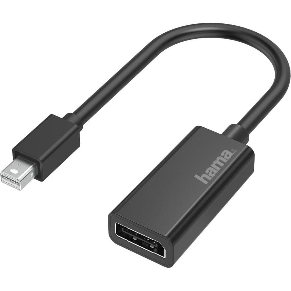 Hama Mini DisplayPort — DisplayPort (Mini DP), Adattatore dati + video, Nero