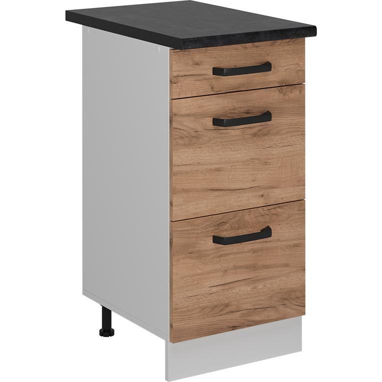 Vicco, Regal, Küchenunterschrank R-Line, Goldkraft Eiche/Weiss, 40 cm AP Anthrazit