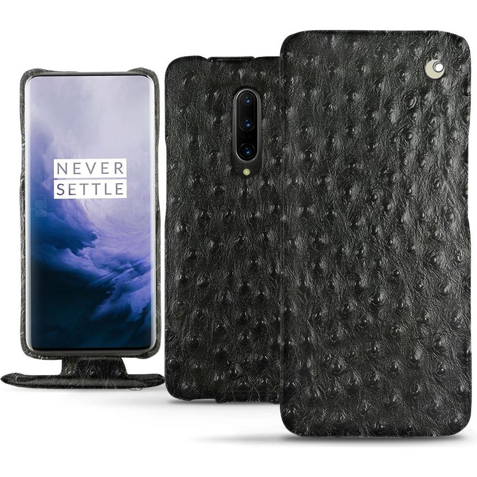 Noreve Lederschutzhülle vertikal (OnePlus 7 Pro), Smartphone Hülle, Schwarz