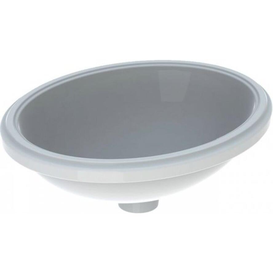 Geberit, Waschbecken, VariForm Unterbauwaschtisch oval, 420x330mm, ohne Hahnloch, ohne Überlauf (585 mm, 195 mm)