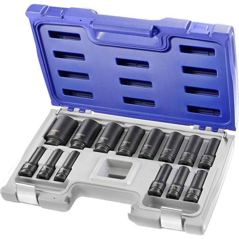 Expert, Chiave a bussola + esagonale, JEU 14 DOUILLE IMPACT 1/2" LONGUES