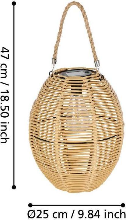 Actual product image EGLO Lamp lantern SOLAR 45 cm, brown, energy efficiency class EnEV
