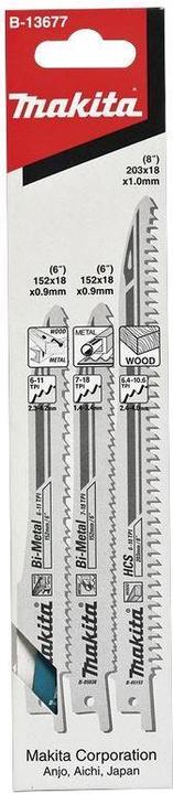 Actual product image Makita B-13677 Straight saw blade set 3Pcs. SUPER EXPRESS: B-05038, B-05044, B-05153