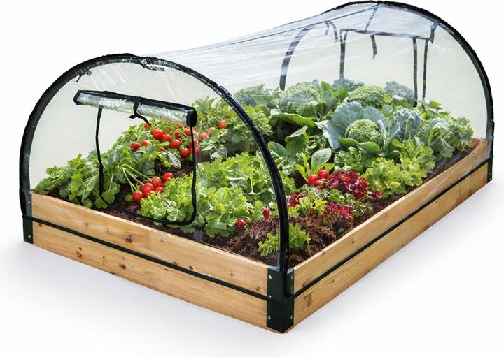 Produktbild Mojawo Frühbeet Gewächshaus mit Holzrahmen Treibhaus PVC und Holz 120x80x50cm