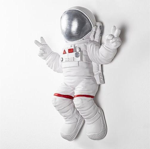 Immagine prodotto Wallxpert Decorazione da parete astronauta 35 x 48 cm, argento/bianco (35 x 48 cm)