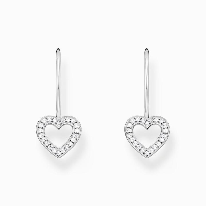 Actual product image Thomas Sabo Heart-shaped earrings with white silver stones (925 sterling silver)