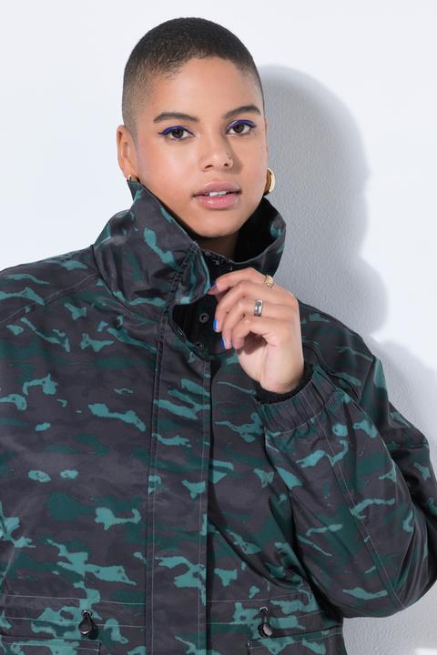 Actual product image Studio Untold Coat, straight shape, camouflage, drawstring waist