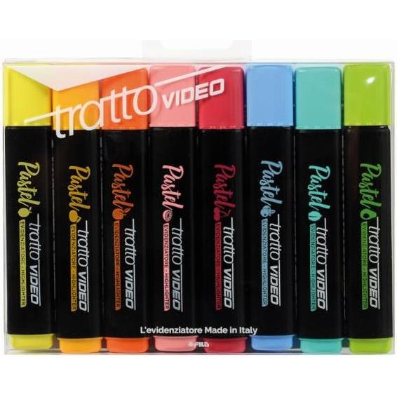 Tratto, Evidenziatori, Confezione 8 Video Pastel (8 x)