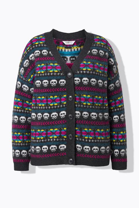 Produktbild Angel of Style Strickjacke, oversized, Totenköpfe, Ballon-Langarm (58, 60)