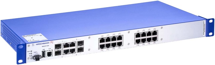 Produktbild Hirschmann Gigabit Ethernet Switch ohne red. Netzteil MACH1 - 1.000 Mbps - TCP/IP (4 Ports)