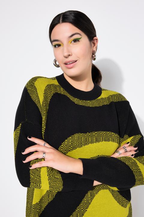 Image du produit Studio Untold Robe en maille oversize, motif jacquard coloré (46, 48)