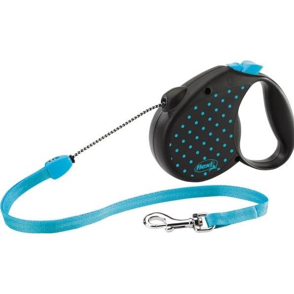 Flexi Color Dots 2014 S snor 5M, 12KG, blå (Hund), Halsband + Leine