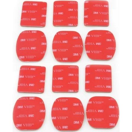 Xrec Set di adesivi 3m Vhb 12x nastro/adesivo per Gopro Hero 4 3+ 3 2 1, Accessori action cam, Trasparente