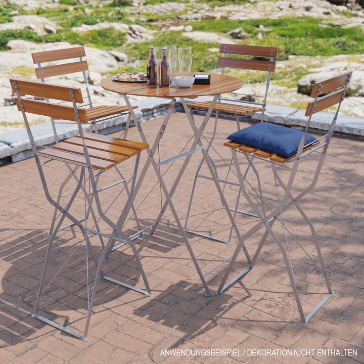 Produktbild Mojawo Biergarten Tisch Klapptisch Stehtisch klappbar Akazie Stahl Ø80 cm (80 cm)